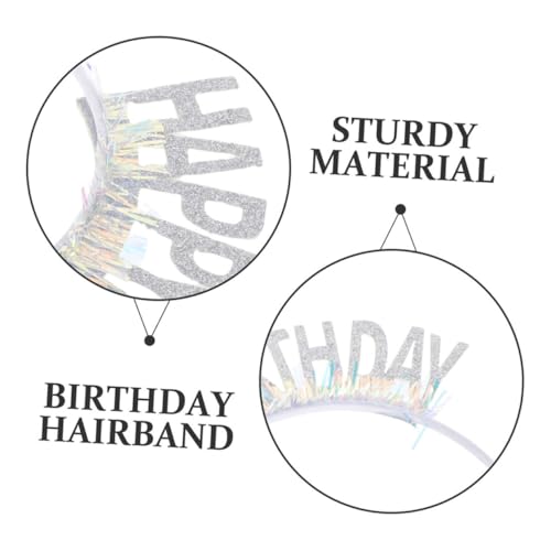 Hemobllo 6 Stück Teiliges Glitter Birthday Hairband mit Tinsel Schimmernde Stirnbänder für Mädchen und Frauen Geburtstagsparty Haaraccessoires Festlicher Kopfschmuck für Geburtstagsfeiern von Hemobllo