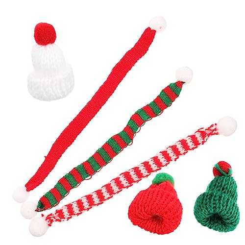 Hemobllo 6 Stück Teiliges Mini Strick Weihnachtsmützen mit Schals Bunte DIY Dekoration für Weihnachtsbaum Handwerk Party und Festliche Bastelprojekte Klassisch und Handlich von Hemobllo