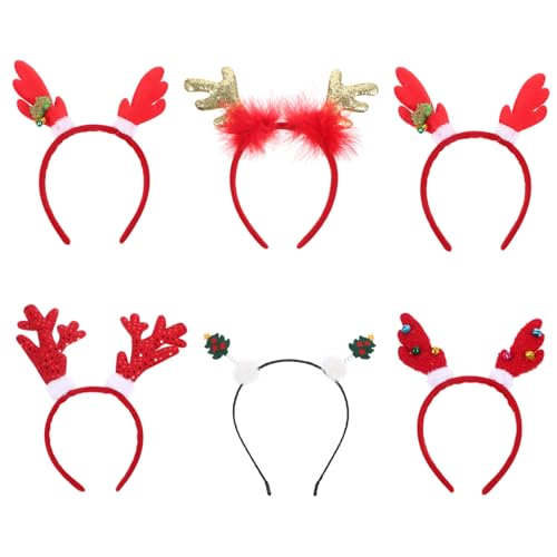Hemobllo 6 Stück Teiliges Weihnachts Haarband Rentiergeweih Stirnband Party Haarschmuck Festliche Kopfbedeckung für Weihnachten Geburtstag Halloween Karneval Familienfeier Hemobllo 6 Stück Teiliges Weihnachts Haarband Rentiergeweih Stirnband Party Haarschmuck Festliche Kopfbedeckung für Weihnachten Geburtstag Halloween Karneval Familienfeier von Hemobllo