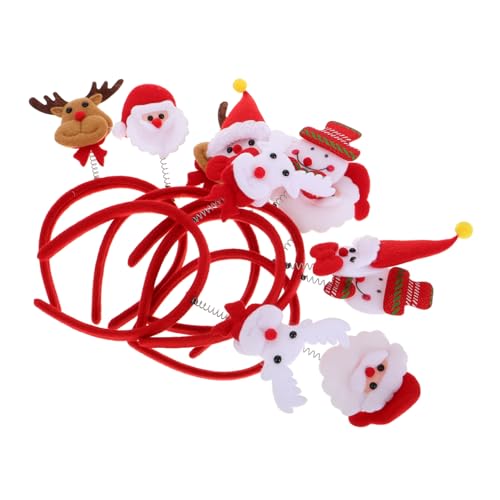 Hemobllo 6 Stück Teiliges Weihnachts Haarreif Bunte Stirnbänder mit Rentier Schneemann Weihnachtsmann und Bär für Erwachsene und Festliche Kostüm Accessoires für Weihnachtsfeiern und von Hemobllo