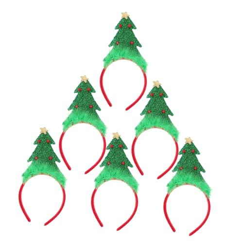 Hemobllo 6 Stück Teiliges Weihnachtsbaum Haarreifen aus Weichem Komfortabel und Formstabil Festliches Accessoire für Frauen und Erwachsene Weihnachtsfeiern und Themenpartys von Hemobllo