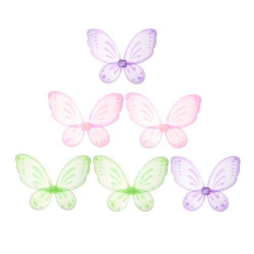 Hemobllo 6 Stück Teiliges für Leichte Nylon Schmetterlingsflügel in Pastellfarben Bequem und Langlebig für Kostüme Bühnenauftritte und Karnevalsspiele von Hemobllo