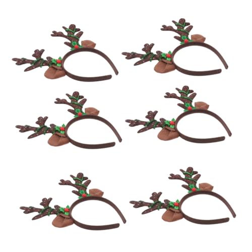 Hemobllo 6 Stück Weihnachtliches LED Rentier Geweih Stirnband Leuchtendes Party Haarreif für Erwachsene Bequemes Robust Gestell für Weihnachtsfeier und Festtagsstimmung Zufällige Farbe von Hemobllo