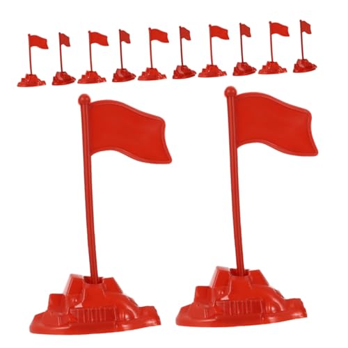 Hemobllo 60 Stück Roter Fahnenmodell Tischfahne Rote Warnflagge Gottesdienstfahnen Handfahnen Auf Stöcken Spiel Mit Roten Flaggen Solide Rote Flagge Mini-rote Flagge Plastik von Hemobllo