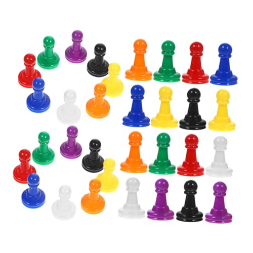 Hemobllo 64 Stück Brettspielstücke Bingo-Marker-Chips Dame Brettspiel Token-Board Spielkartenhalterständer Kettendreieck-Schachspiel Kartenhalter für Brettspiele Plastik von Hemobllo