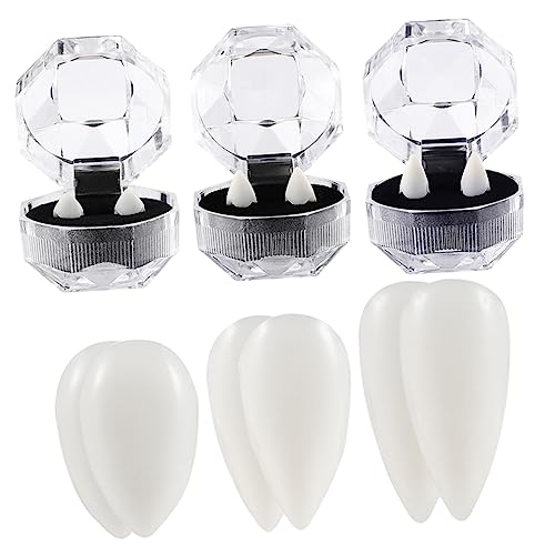 Hemobllo 6Paare Vampirzähne Cosplay Halloween Requisiten Lustige Partyzähne für Halloween Lifelike Zahnersatz für Erwachsene Kreative Kostümparty Accessoires von Hemobllo