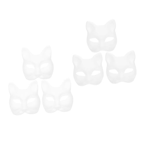 Hemobllo 6Stücke DIY Leere Weiße Papiermasken für Fuchs Katzen Cosplay Bemalbare Masken für Halloween Kreative Partys Leere Masken für Kunstprojekte Hemobllo 6Stücke DIY Leere Weiße Papiermasken für Fuchs Katzen Cosplay Bemalbare Masken für Halloween Kreative Partys Leere Masken für Kunstprojekte von Hemobllo