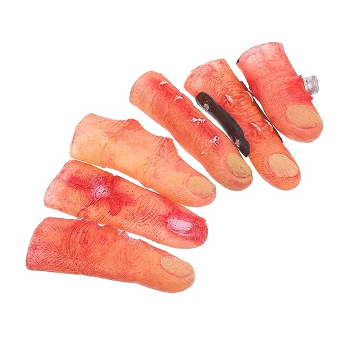 Hemobllo 6Stücke Gruselige Finger Requisiten aus für Halloween Party Dekoration Falsche Fingerspielzeuge für Spukhäuser und Streiche Verarbeitung und Hohe Haltbarkeit von Hemobllo