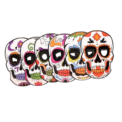 Hemobllo 6Stücke Halloween Maske Tag der Toten Maske für Maskerade Partys Cosplay Festivals Hochwertige Komfortable Langlebige Gesichtsmaske für Unvergessliche Hemobllo 6Stücke Halloween Maske Tag der Toten Maske für Maskerade Partys Cosplay Festivals Hochwertige Komfortable Langlebige Gesichtsmaske für Unvergessliche von Hemobllo