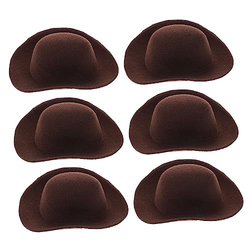Hemobllo 6Stücke Mini Cowboy Hüte Western Hut für Puppen für DIY Projekte Party Dekoration und und Robust für Kreative Spielideen von Hemobllo