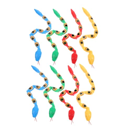 Hemobllo 8 Stück Teiliges Bunte Biegsame Kunststoff Schlangen mit Flexiblen Gelenken Detailreich Gefertigt und Langlebig und Party für Farbenfrohe Spielzeuge für Jungen und Mädchen von Hemobllo