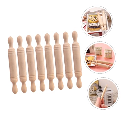 Hemobllo 8 Stück Teiliges Mini Küchenzubehör Miniatur Teigroller Glatte Oberfläche Realistische Puppenhaus Dekoration Foto Requisite für Spielküche von Hemobllo