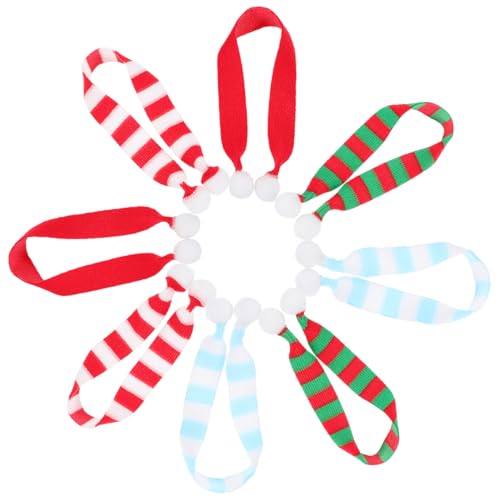 Hemobllo 8 Stück Teiliges Mini Strickschals für Weihnachtsdeko Vielseitige Dekorative Puppenschals für Weinflaschen DIY Handwerk Festliche Heimdekoration und Kompakt von Hemobllo