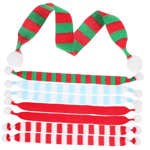 Hemobllo 8 Stück Teiliges Mini Weihnachtsschal aus Weicher Langlebiger Puppenzubehör Schal Vielseitig als Schneemann und Weinflaschendeko Handgefertigte Weihnachtsdeko von Hemobllo