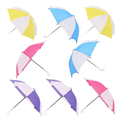 Hemobllo 8 Stück Teiliges Miniatur Puppenschirm Farbige Kleine Regenschirme für Puppenhausdekoration Realistisch Gestaltete Leichte Mini Sonnenschirme und Regenaccessoires für Puppenspiel von Hemobllo