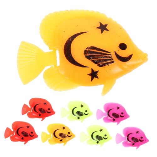 Hemobllo 8Stücke Künstliche Schwimmfische aus Kunststoff für Aquarien Bewegliche Dekoration für Terrarien und Haushaltslandschaften Zufällige Farben Aquarium Deko von Hemobllo
