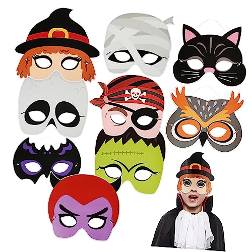 Hemobllo 9Stücke Teiliges Halloween Masken für Erwachsene Cosplay mit Gummiband Atmungsaktiv und Leicht Karneval und Maskerade von Hemobllo