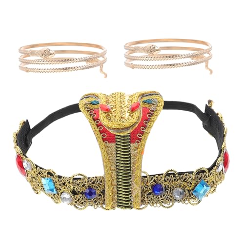 Hemobllo Ägyptisches Teiliges Schmuckset mit Schlangen Armband und Haarschmuck Stilvoller Kopfschmuck für Damen und Mädchen Langlebiges Material Komfortabel und Modisch für Kostüm und von Hemobllo