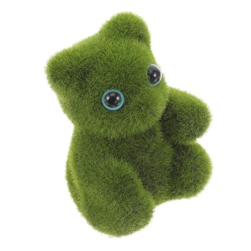 Hemobllo Bär Dekoration bär Puppe Plüsch Bär klein Party Moostiere tragen Hochzeit Puppe Wohnkultur gefälschte Moosbärenpuppe Heimdekoration Styroporschaum Green Zufällige Farbe von Hemobllo