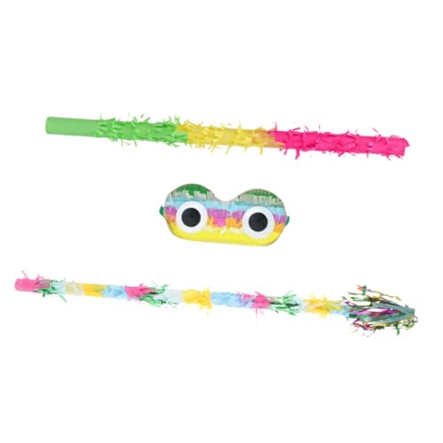 Hemobllo Buntes Piñata mit Quasten und Augenklappe Robustes Partyspielzeug für Kindergeburtstag Dekoratives Pinata Hitting für Feierlichkeiten von Hemobllo