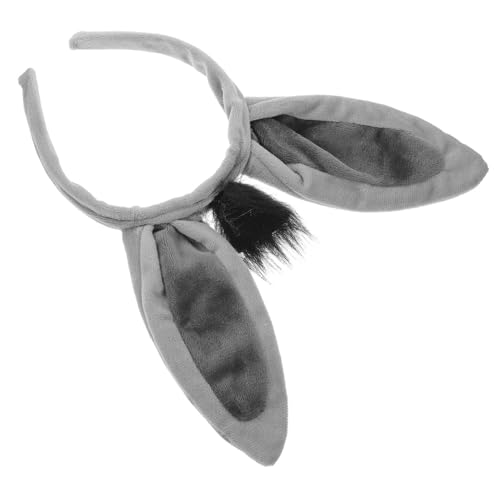 Hemobllo Cosplay Haarreif mit Grauen Eselsohren Leichtes Stirnband Party und Halloween Kostüm Accessoire für Damen Geeignet für Karneval Maskerade und Themenfeiern von Hemobllo