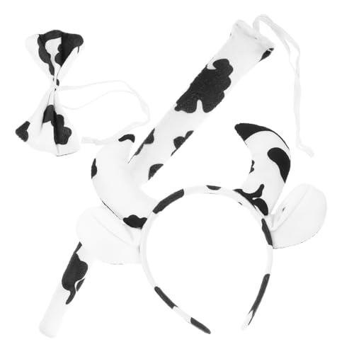 Hemobllo Cow Kostüm Zubehör mit Weichem Stirnband Verstellbaren Ohren Fliege und Bequemes Tierkostüm für Halloween Karneval Rollenspiele und Kuh Mottoparty Hemobllo Cow Kostüm Zubehör mit Weichem Stirnband Verstellbaren Ohren Fliege und Bequemes Tierkostüm für Halloween Karneval Rollenspiele und Kuh Mottoparty von Hemobllo