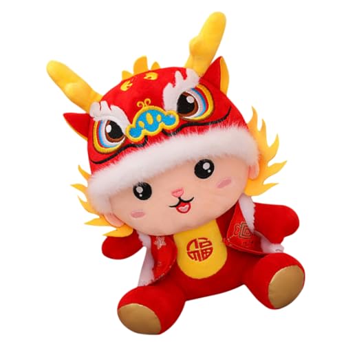 Hemobllo Drache Stoffpuppe ausgestopft Drachen Sofa-Puppen- Plüsch chinesischer Drache Maskottchen Drache gefüllt Neujahrsmaskottchen Stofftierpuppe PP Baumwolle rot Hemobllo Drache Stoffpuppe ausgestopft Drachen Sofa-Puppen- Plüsch chinesischer Drache Maskottchen Drache gefüllt Neujahrsmaskottchen Stofftierpuppe PP Baumwolle rot von Hemobllo