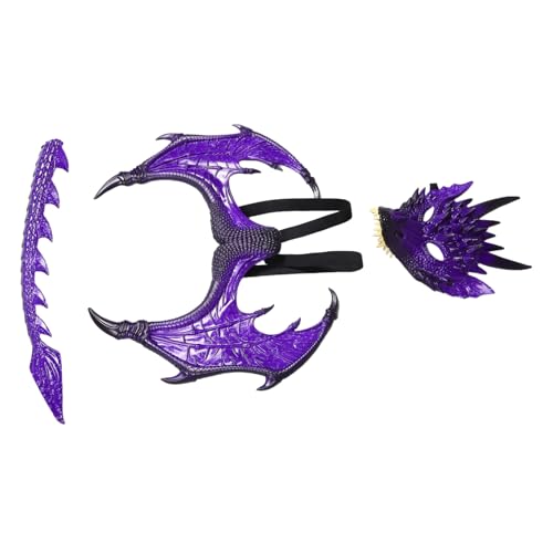 Hemobllo Drachenflügel Cosplay Set für Maske Farbenfrohes Drachenkostüm für Jungen für Halloween Geburtstagsfeiern Leicht von Hemobllo