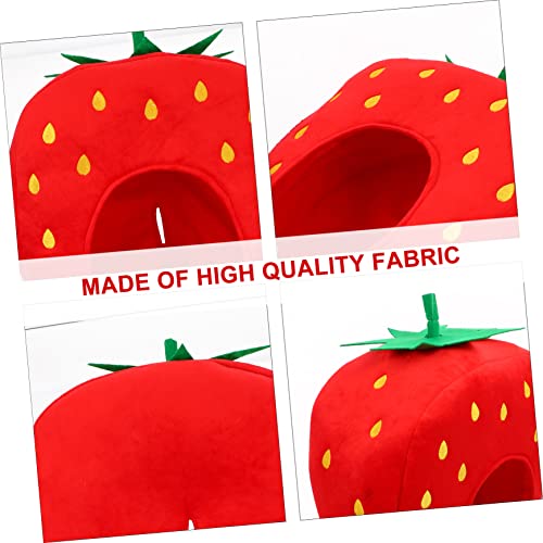 Hemobllo Erdbeer Kostüm Hut Cartoon Party Selfie Kopfbedeckung für Karneval Halloween Cosplay Veranstaltungen von Hemobllo