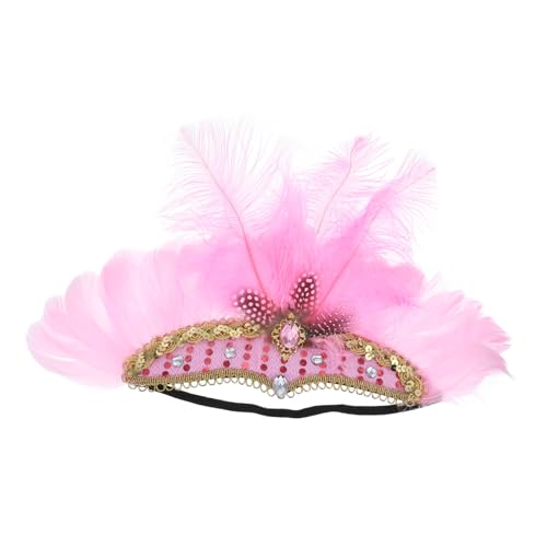Hemobllo Federgestecktes Verstellbares Party Haarband für Damen Leichtes Accessoire für Karneval Halloween und Festliche Anlässe Pinkes Tanz Kopfschmuck Hemobllo Federgestecktes Verstellbares Party Haarband für Damen Leichtes Accessoire für Karneval Halloween und Festliche Anlässe Pinkes Tanz Kopfschmuck von Hemobllo
