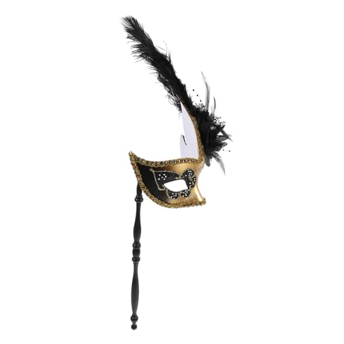 Hemobllo Federmaske mit Stab Leichte Venezianische Maske Damen Halloween Karneval Cosplay Party Dekorative Handmaske für Fasching und Kostümfest Hemobllo Federmaske mit Stab Leichte Venezianische Maske Damen Halloween Karneval Cosplay Party Dekorative Handmaske für Fasching und Kostümfest von Hemobllo