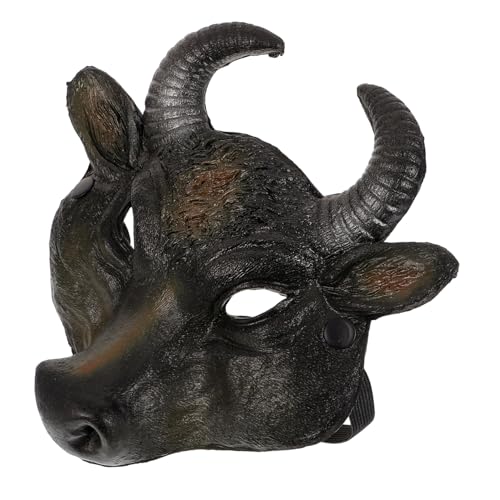Hemobllo Festival Bull Cosplay Maske PU Realistische Halloween Tiermaske für Kostümpartys Maskerade Dekorationen Fotos mit Freunden Familie von Hemobllo