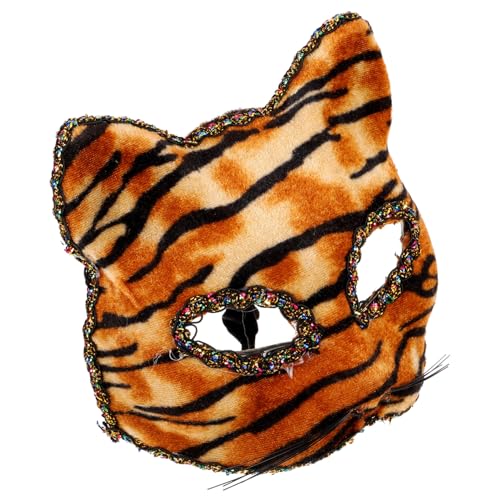 Hemobllo Halbgesichts Tiger Maske Leichte Tiermaskerade für Kostüm und Cosplay Partys Komfortabel Stilvoll Langlebig für Maskenbälle und Kostümfeiern von Hemobllo