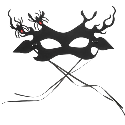 Hemobllo Halbgesichtsmaske mit Geweih und Spinnenmotiv für Halloween Verstellbare Venezianische Maske für Karneval und Partys Atmungsaktive Augenmaske für Unheimliche Hemobllo Halbgesichtsmaske mit Geweih und Spinnenmotiv für Halloween Verstellbare Venezianische Maske für Karneval und Partys Atmungsaktive Augenmaske für Unheimliche von Hemobllo