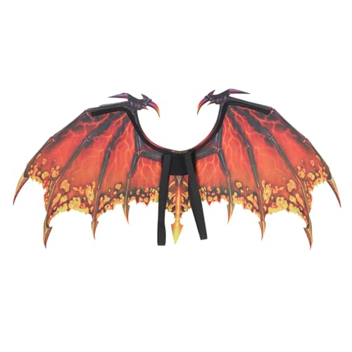 Hemobllo Halloween Cosplay Drachenflügel aus Vliesstoff Kreative Rote Kostümflügel für Erwachsene Leichtes Langlebiges Party und Karneval Accessoire Detailreich Gefertigt für Halloween und von Hemobllo