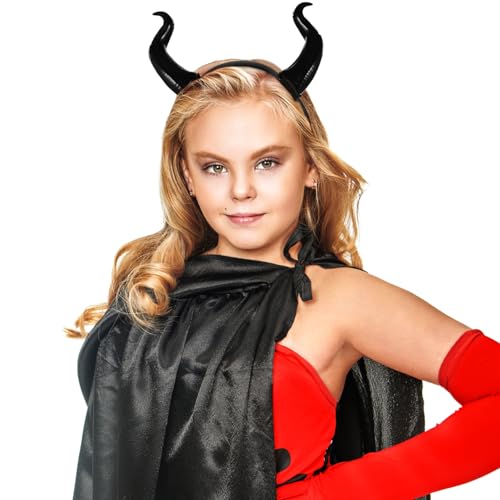 Hemobllo Halloween Haarreif, OX-Horn-Form Haarband, Gothic Haaraccessoires für Partys, Schwarzes Harz, 20 x 17 x 5 cm von Hemobllo