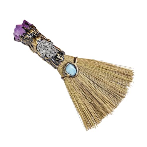 Hemobllo Halloween Hexenbesen Mini Zauberbesen aus Natürlichem Amethyst Kristall Leicht und Tragbar als Halloween Deko und Requisite für Partys und Fotoshootings von Hemobllo