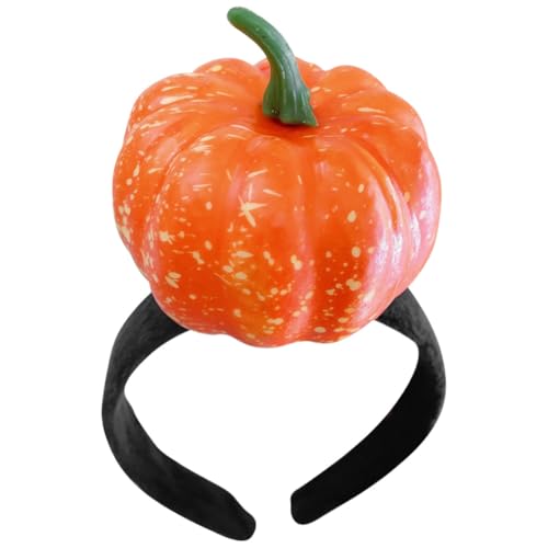 Hemobllo Halloween Kürbis Haarreif, Verstellbares Harz-Stirnband, Oranges Party-Cosplay-Accessoire, Festliche Verkleidung Dekoration von Hemobllo