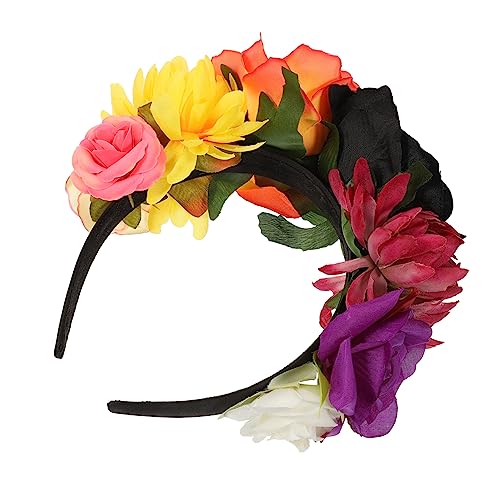 Hemobllo Halloween Rosen Haarreif mit Langlebigen Bruchfesten Kunstblumen Eleganter Party Kopfschmuck für Damen und Mädchen für Halloween Karneval und Festveranstaltungen von Hemobllo