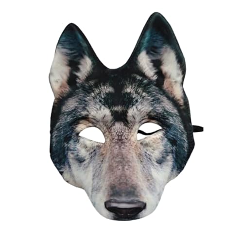 Hemobllo Halloween Wolfskopfmaske Realistische Werwolfmaske für Cosplay Partys Leicht Gruselige Tiermaske für Unvergessliche Halloween Erlebnisse von Hemobllo