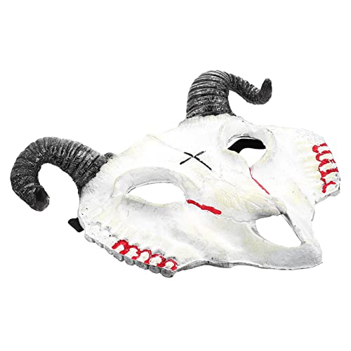 Hemobllo Halloween Ziegenmaske für Cosplay und Partys Tierkopfmaske für Halloween Dekoration für Kostümbälle Fasching und Festivals Blutige Details von Hemobllo