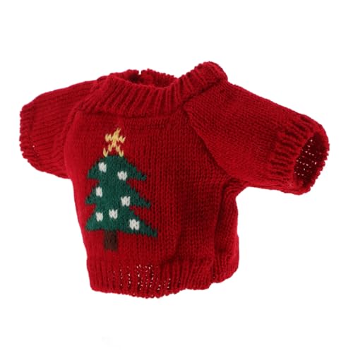 Hemobllo Handgefertigte Bärenpuppen Kleidung aus Langlebigem Wollgarn Süßer Roter Pullover für Plüschtiere DIY Puppenkleidung für Anziehen von Hemobllo