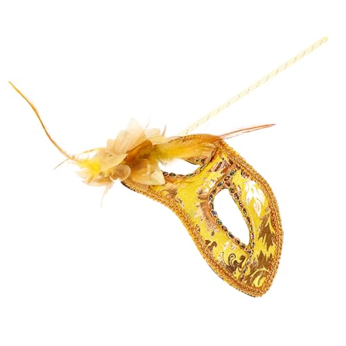 Hemobllo Handliche Venezianische Halbgesichts Masquerade Maske mit Federverzierung Wiederverwendbar Leicht und Party Handmaske für Damen und Herren für Karneval und Fasching Hemobllo Handliche Venezianische Halbgesichts Masquerade Maske mit Federverzierung Wiederverwendbar Leicht und Party Handmaske für Damen und Herren für Karneval und Fasching von Hemobllo