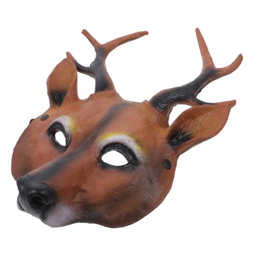 Hemobllo Hirsch Design Maske für Halloween Weihnachten PU Party Maske Wiederverwendbar und Langlebig für Maskerade Cosplay Sorgt für Festliche bei Feiern und Events von Hemobllo
