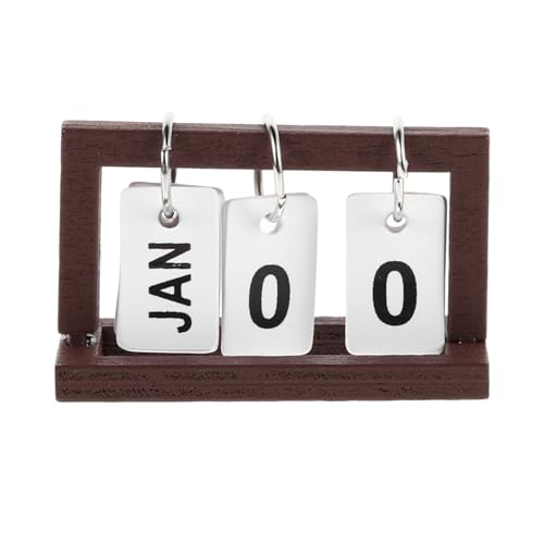 Hemobllo Holz Kalender für Puppenhaus Kompakter Tischkalender für Kleine Räume Realistische Details Perfektes Zubehör für Puppenmöbel und Bürodekoration von Hemobllo