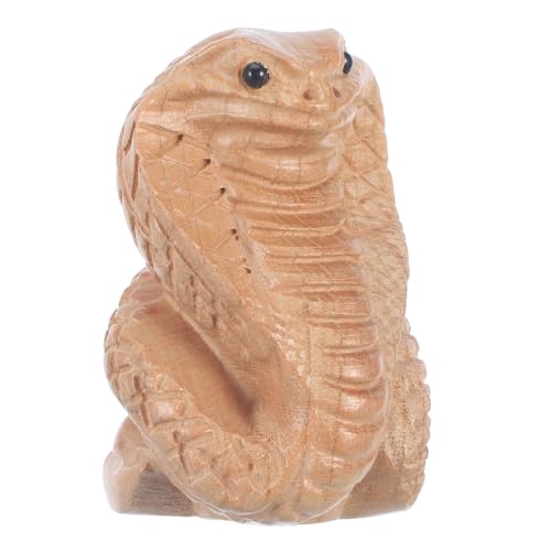 Hemobllo Holzschlangenfigur aus Massivem Holz Realistische Schlangenstatue für Wohnkultur für Garten und Inneneinrichtung Langlebig und Sicher der Anwendung von Hemobllo