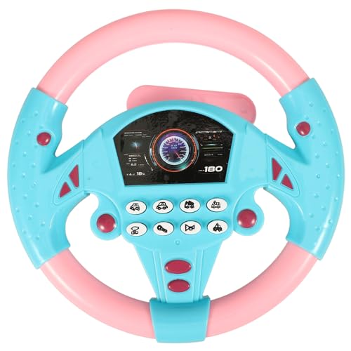 Hemobllo Kinder-lenkrad-Spielzeug mit Simulationsfunktion, Lernspielzeug für Babys, Spielzeug zum Vortäuschen Eines Autositzes, Himmelblaues PVC-Design, Keine Batterien Erforderlich von Hemobllo