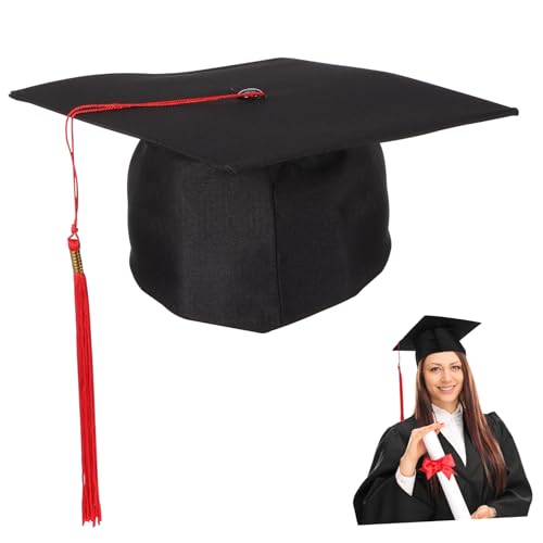 Hemobllo Kinderstaffelhut mit Roter Quaste Doktorhut für Abschlussfeiern Kindergraduation und Schulveranstaltungen aus Bequemem Material Leicht zu Reinigen und Wiederverwendbar von Hemobllo