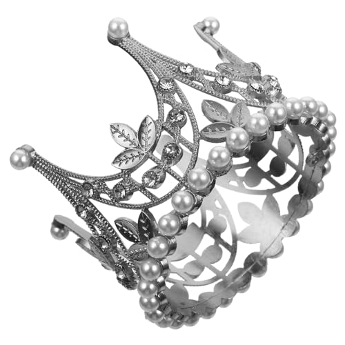 Hemobllo Krone Dekoration Ornament Feenkuchendekorationen Feier Prinzessin Mini Krone Kuchendekoration geburtstagsdeko Krone Kronen zur Dekoration Krone für Kuchen Legierung Silber von Hemobllo