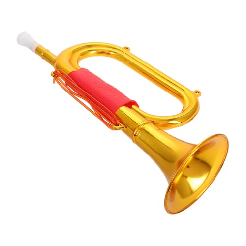 Hemobllo Kunststoff Trompete für Goldene Requisite Einfach zu Bedienen für Partys und Bühnenauftritte Pädagogisches Musikinstrument für Junge Musiker Fördert Interaktive von Hemobllo